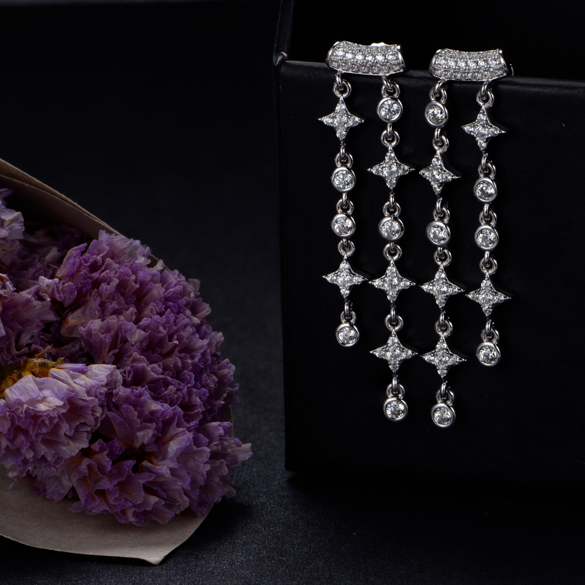 Star Long Stud Earrings