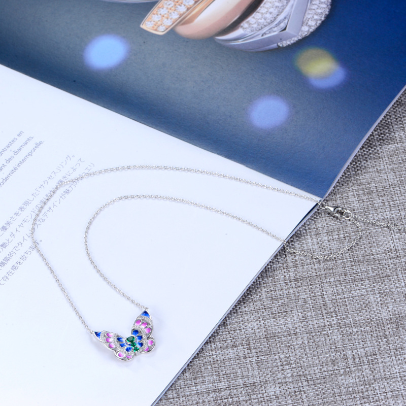 colorful butterfly necklace
