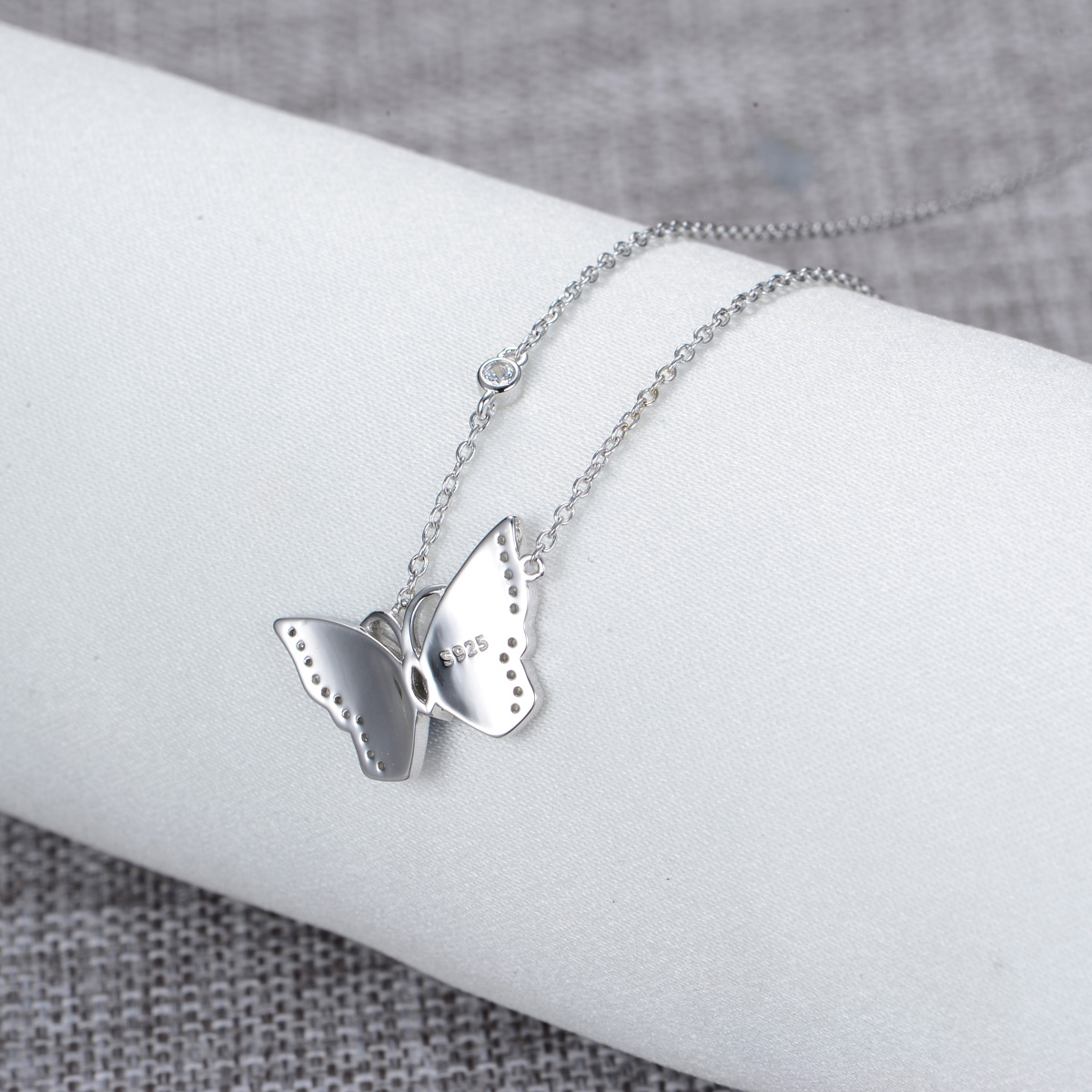 enamel butterfly pendant necklace