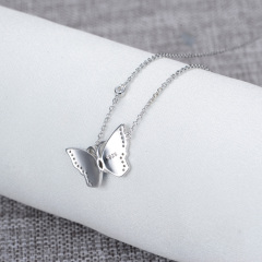 enamel butterfly pendant necklace