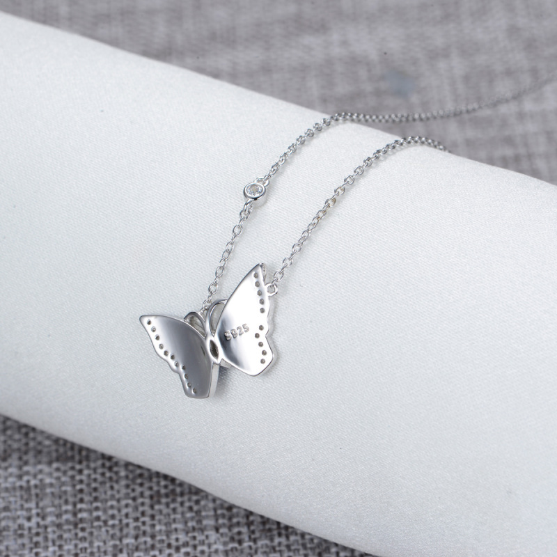 enamel butterfly pendant necklace