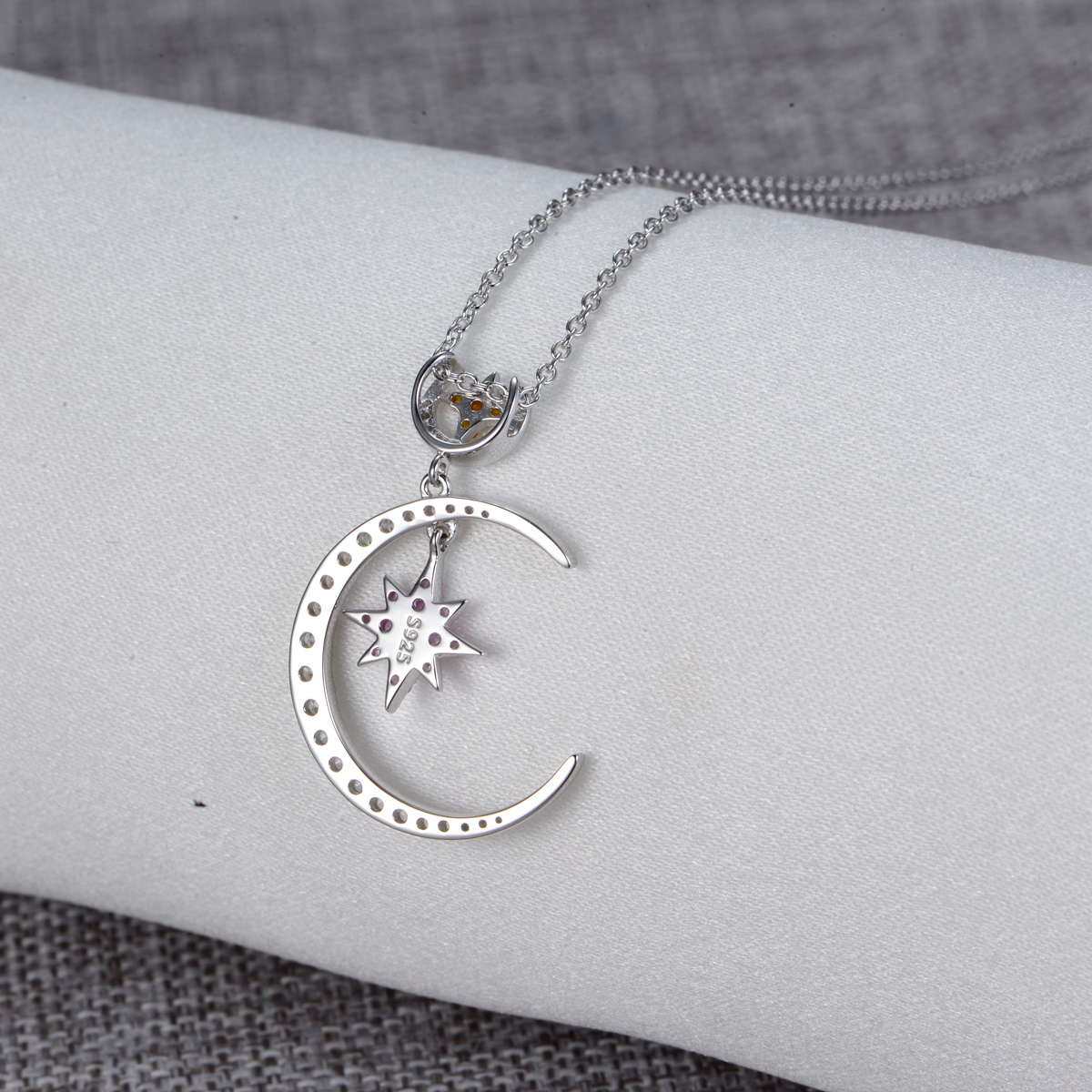 sweet heart star moon necklace