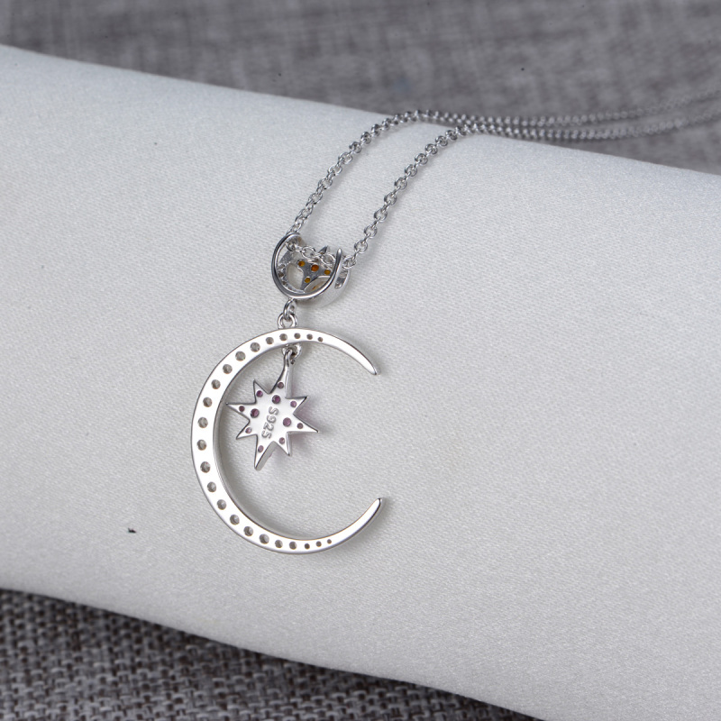 sweet heart star moon necklace