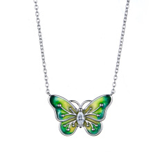colorful butterfly enamel necklace