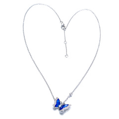 enamel butterfly pendant necklace