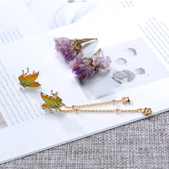 colorful gradient butterfly asymmetrical stud earrings