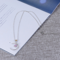sweet heart star moon necklace
