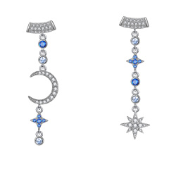 Twinkling star and moon stud earrings