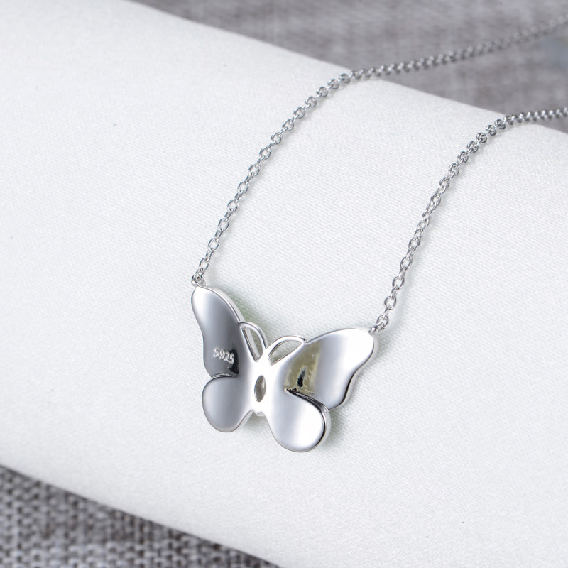 colorful butterfly enamel necklace