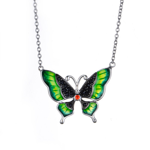 colorful enamel butterfly necklace