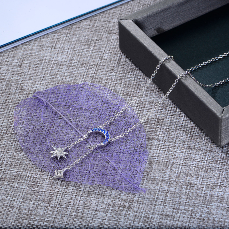 star moon shining necklace
