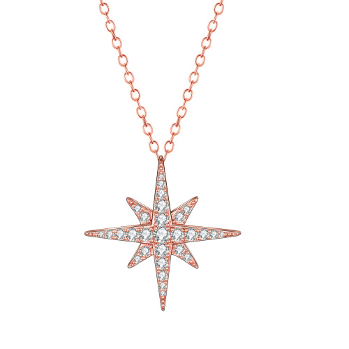 twinkling star rose gold necklace