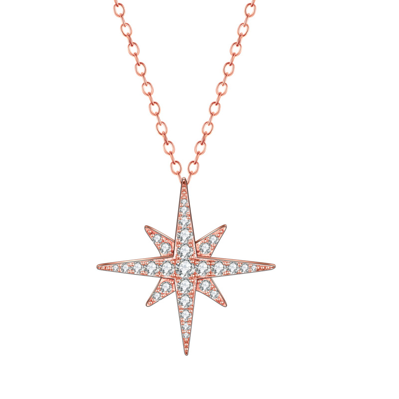 twinkling star rose gold necklace