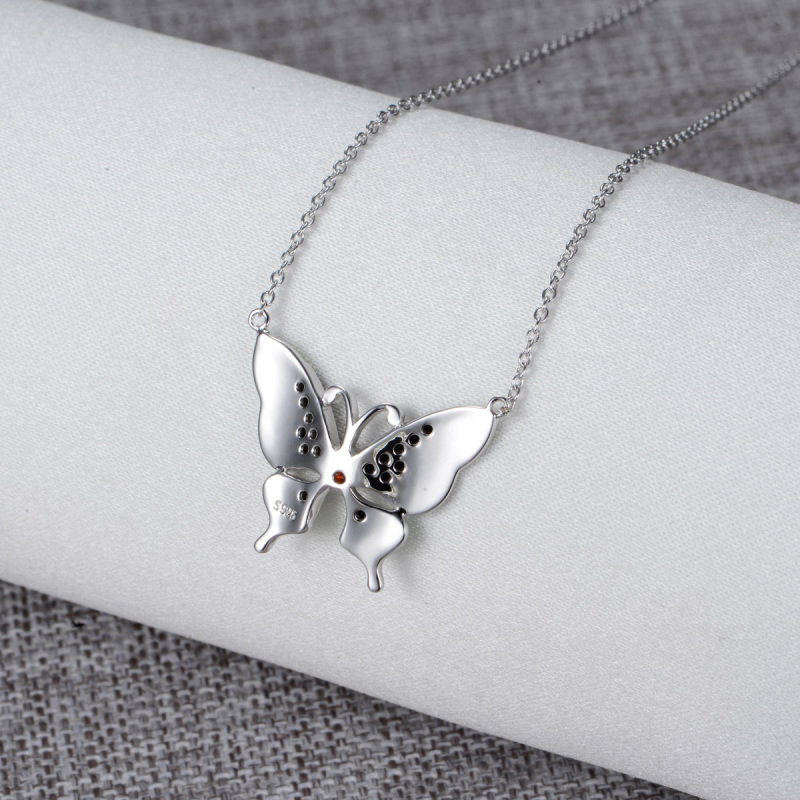 colorful enamel butterfly necklace
