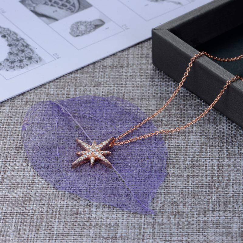 twinkling star rose gold necklace