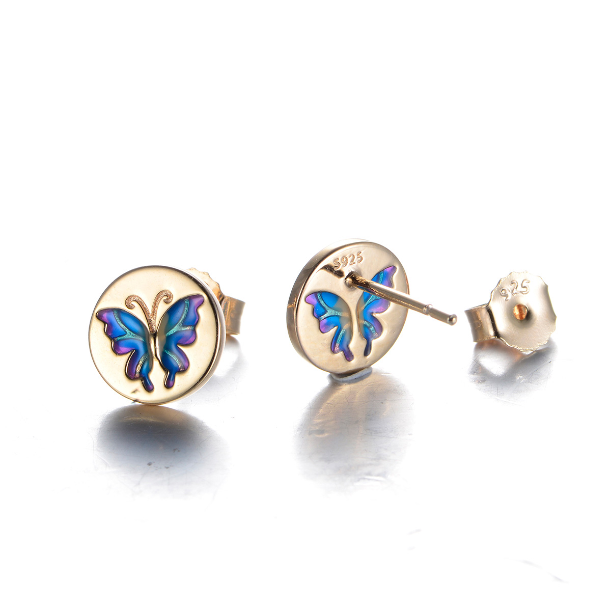 butterfly champagne gold earrings