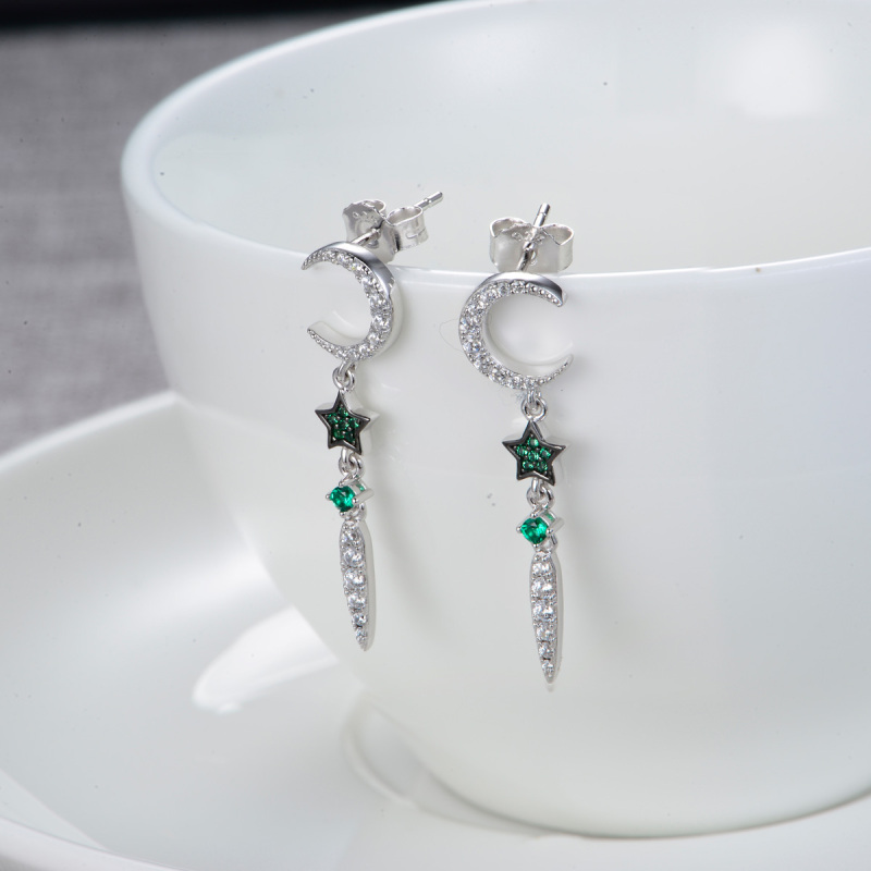 Moon and Star Earrings