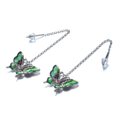colorful butterfly long earrings