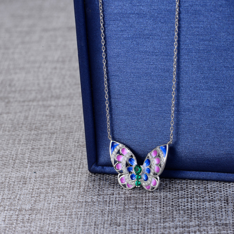 colorful butterfly necklace