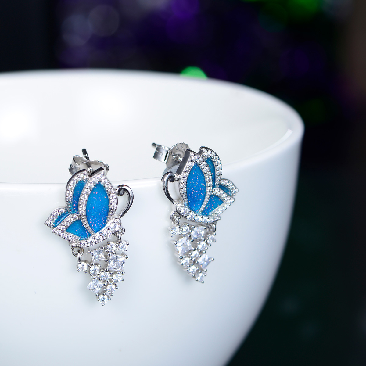 fluttering and dancing butterfly earrings