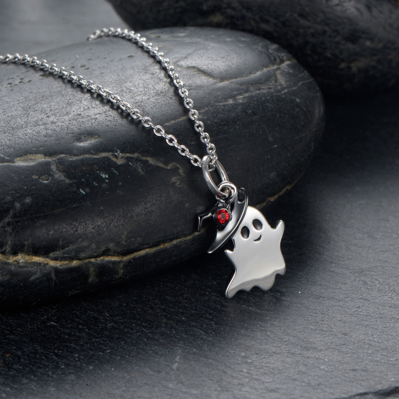A cute smile ghost pendant necklace
