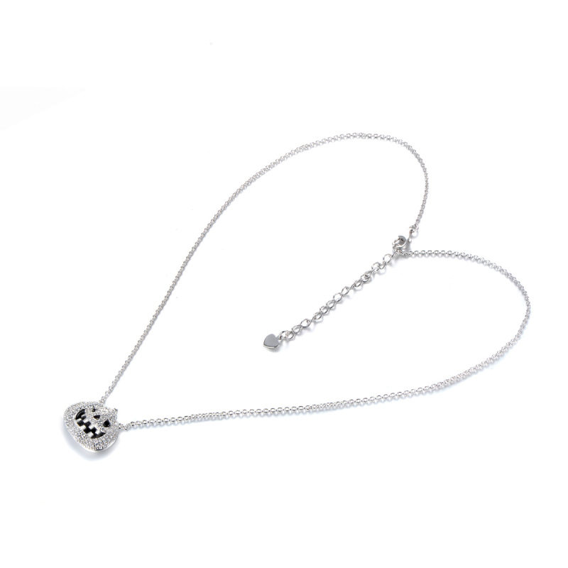 pumpkin head ghost necklace