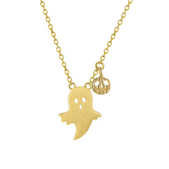 pumpkin head ghost necklace