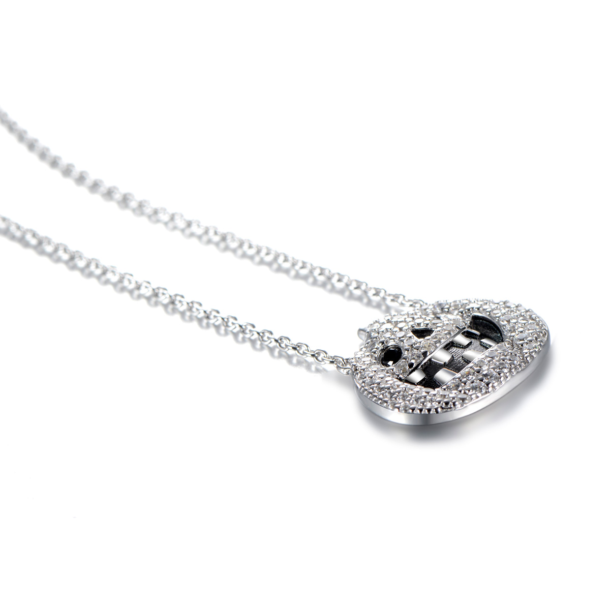 pumpkin head ghost necklace