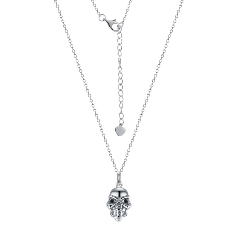 Black skull head necklace