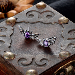 Black Big Bat Studs Earrings