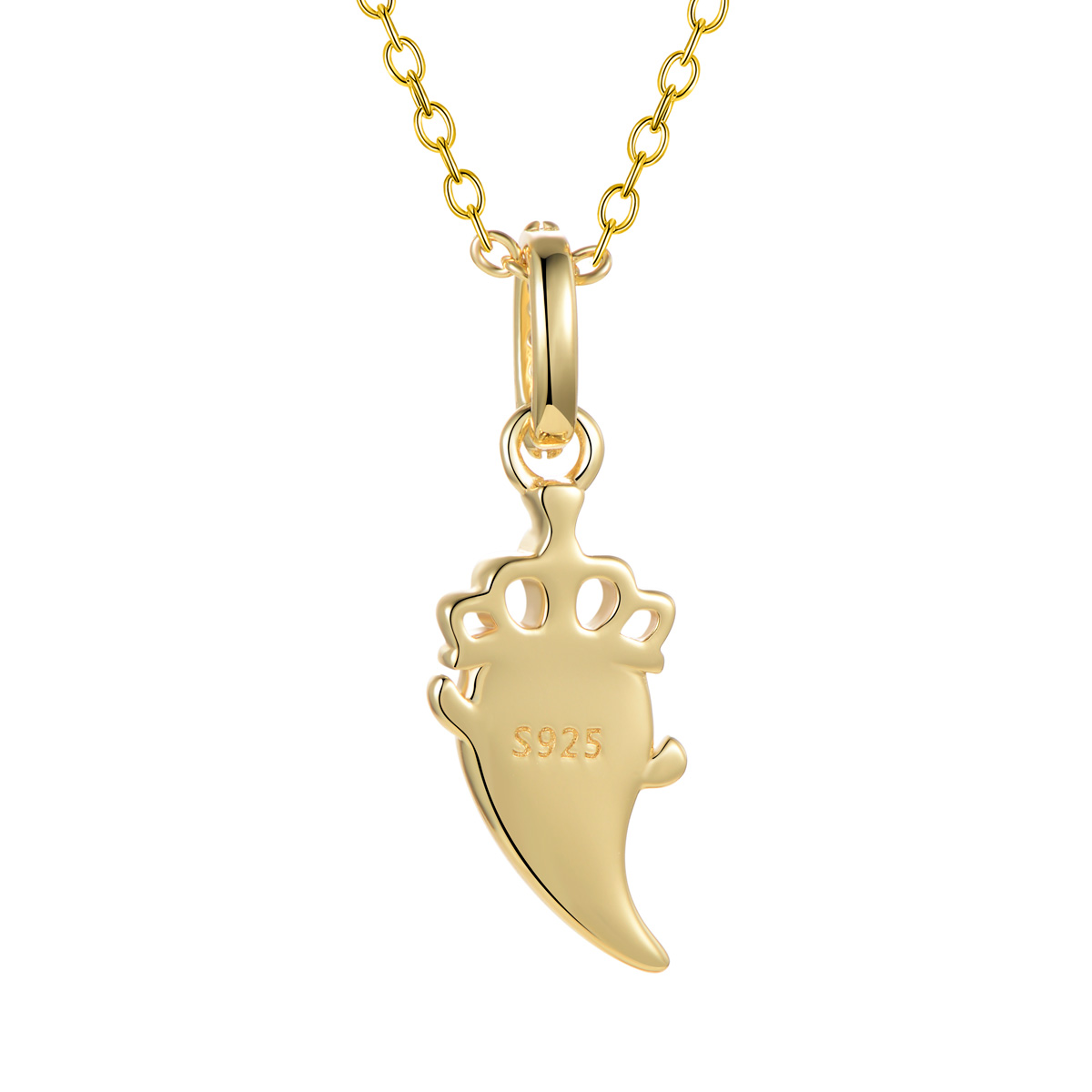 Ghost witch pendant necklace