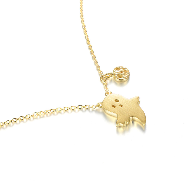 pumpkin head ghost necklace
