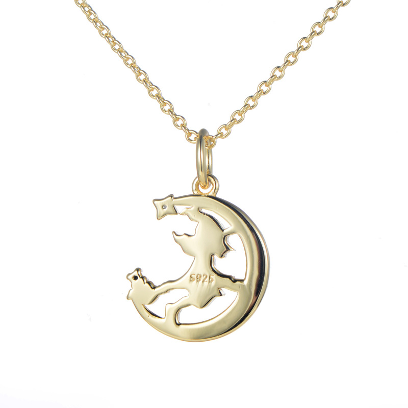The Flying Witch Pendant Necklace