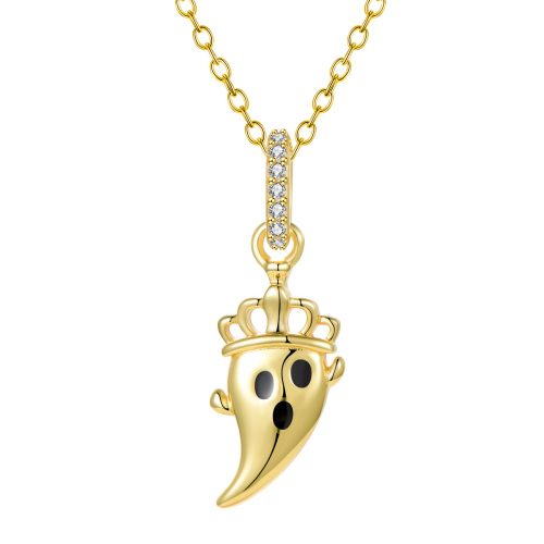 Ghost witch pendant necklace
