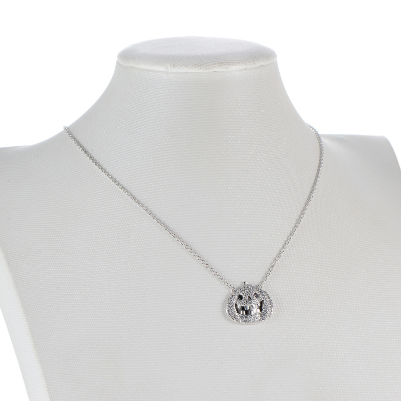 pumpkin head ghost necklace