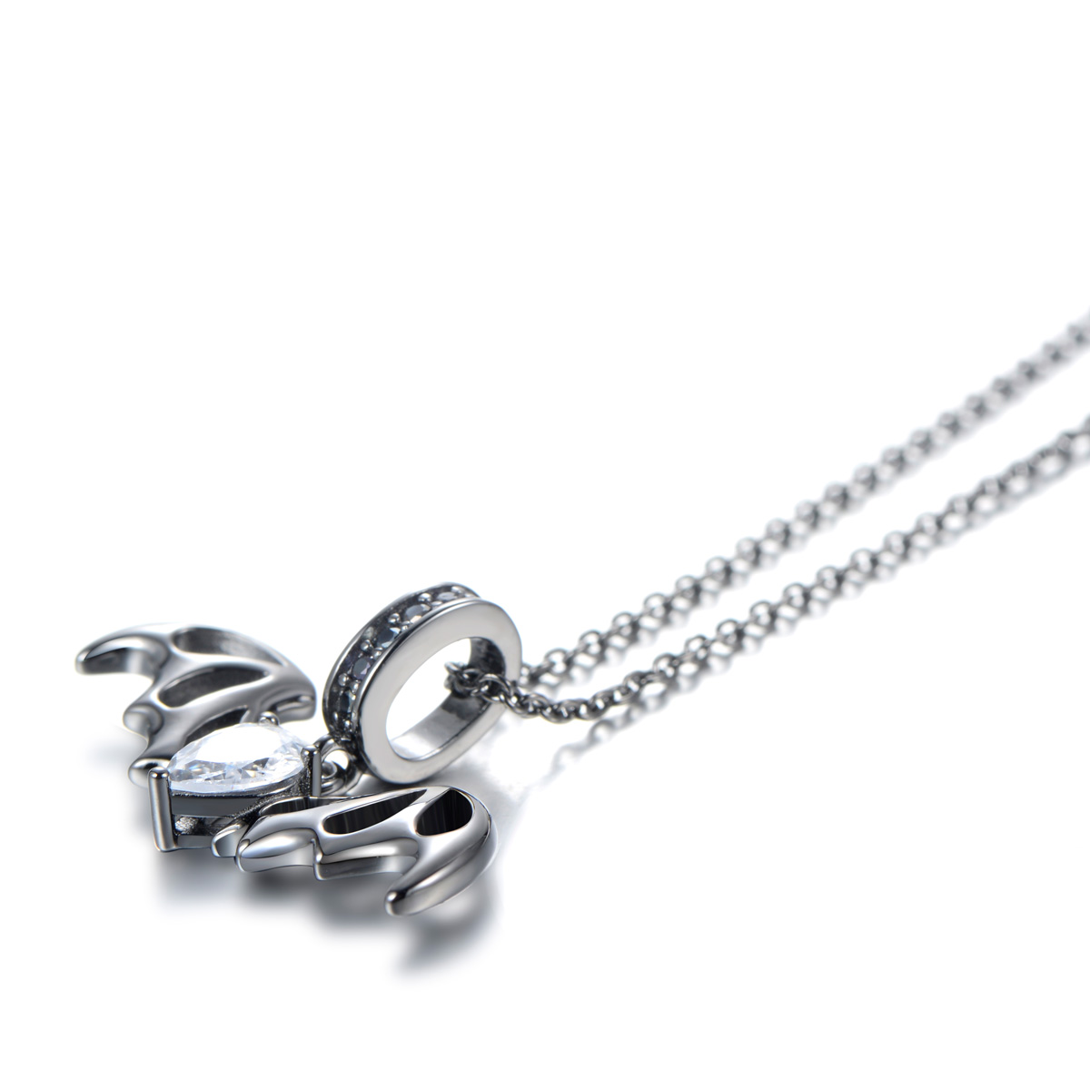 Bat in the dark pendant necklace