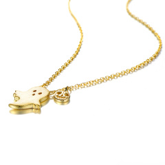 pumpkin head ghost necklace
