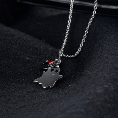 A cute smile ghost pendant necklace