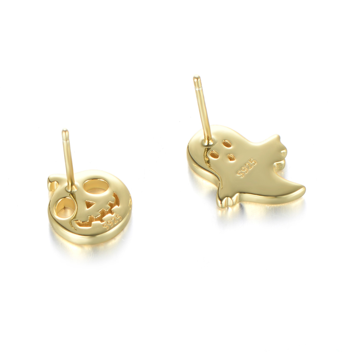 pumpkin head ghost studs earrings