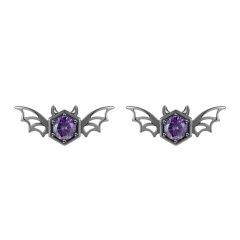 Black Big Bat Studs Earrings