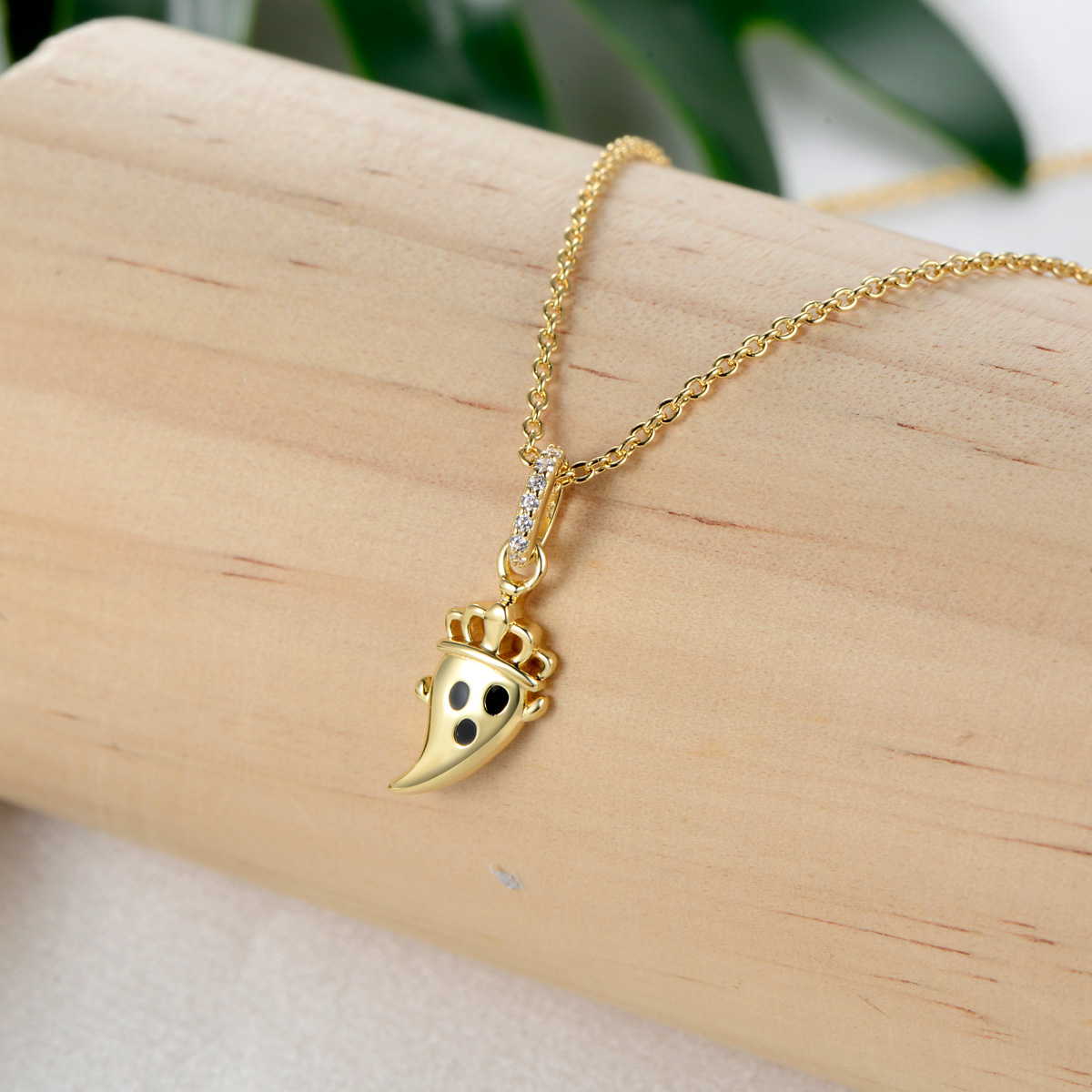 Ghost witch pendant necklace