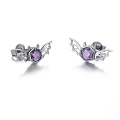 Black Big Bat Studs Earrings