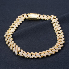 Iced out cuban link chain necklace 18mm