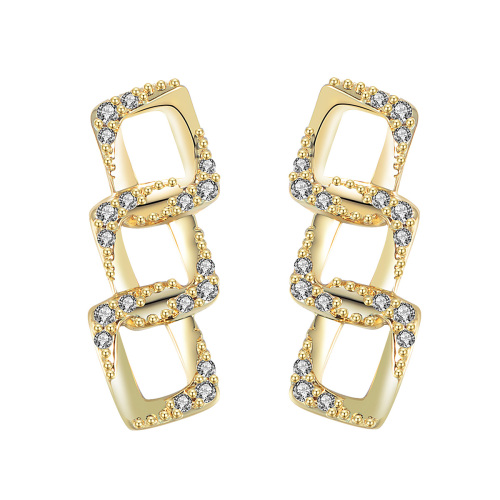 Simple Cuban Link Chain Studs Earrings