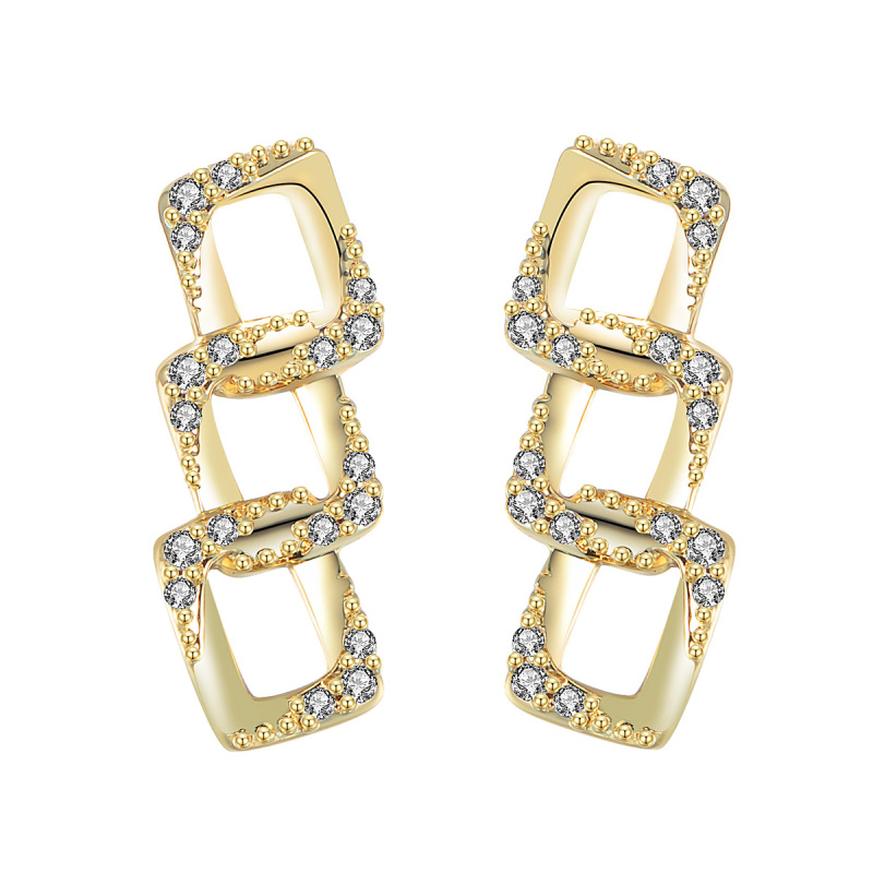 Simple Cuban Link Chain Studs Earrings