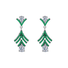 Christmas trees twinkling long studs earrings