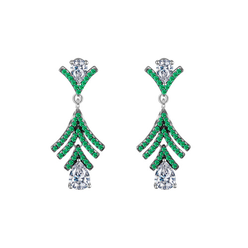 Christmas trees twinkling long studs earrings