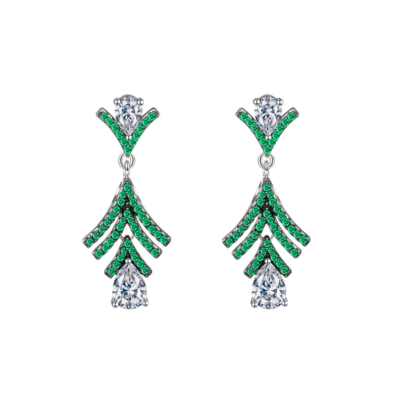 Christmas trees twinkling long studs earrings