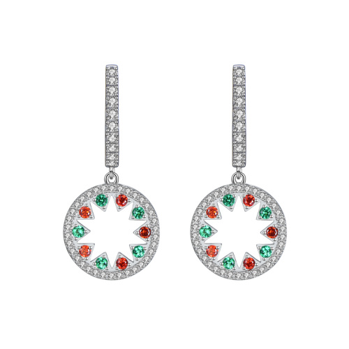 Christmas circle hoops earrings