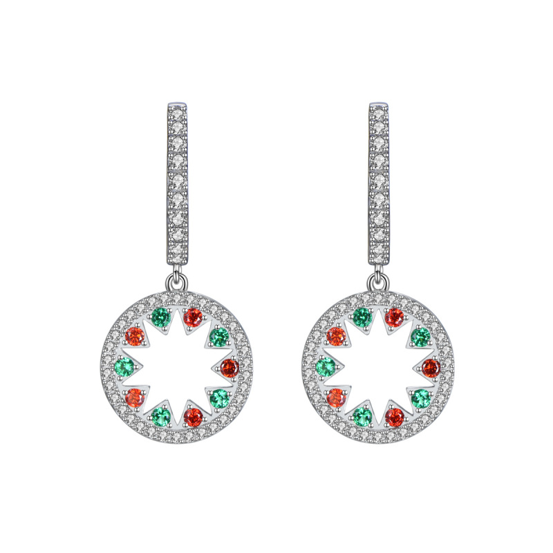 Christmas circle hoops earrings